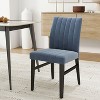 ORRD Channel Tufted Dining Chairs Set of 2, Modern Upholstered Accent Chairs with Rubberwood Legs, Tan, Overfilled Seat - 3 of 4