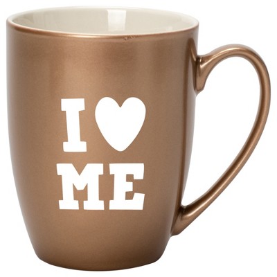 Elanze Designs I Heart Me Bronze 10 ounce New Bone China Coffee Cup Mug