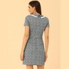 Allegra K Women's Vintage Houndstooth Short Sleeve Slim Fit Stretchy Mini Bodycon Dress - 4 of 4