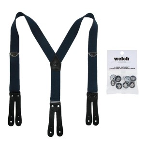 Welch Men's Elastic Button End Double Face Suspender with Bachelor Buttons - 1 of 4
