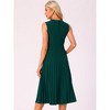 Allegra K Women's Sleeveless Pleated Ruffle Hem Crew Neck Tank Knitted Elegant Midi Dress - 4 of 4