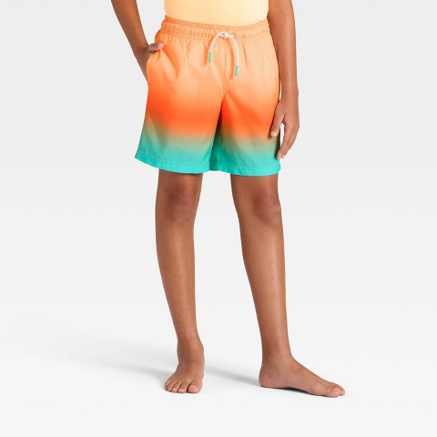Cat & Jack Boys' Swim Shorts - Cat & Jack™ Orange/Aqua XS