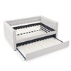 CAVINAS Daybed with Trundle, Upholstered Tufted Sofa Bed with Button and Copper Nail on Square Arms, Full Size Bed Frame - 4 of 4