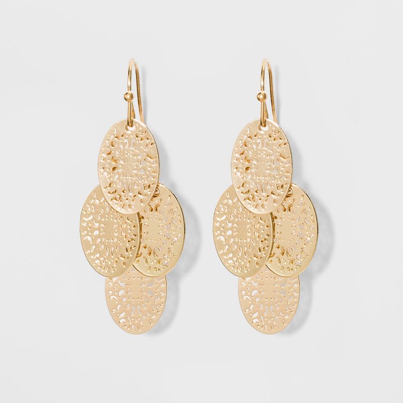Filigree Chandelier Drop Earrings - A New Day&#8482; Gold, 1 of 9