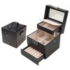 Unique Bargains 3 Layers PU Leather Jewelry Box with Drawer and Mirror - 2 of 4