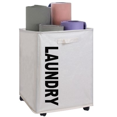 NewHome 82L/21.6Gal Large Rolling Laundry Hamper Collapsible Tall Laundry Basket with Wheels