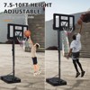 DSVIMOY Basketball Hoop with Height  Adjustable, Portable Basketball Goal System with Stable Base and Wheels, Black, 44"*28"*120" - 3 of 4