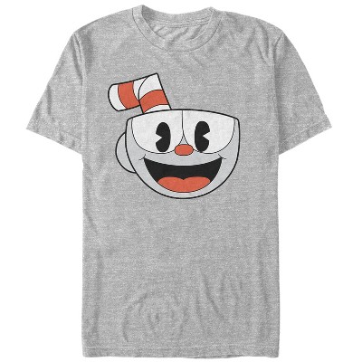 Men's Cuphead Smile Portrait T-shirt - Athletic Heather - Small : Target