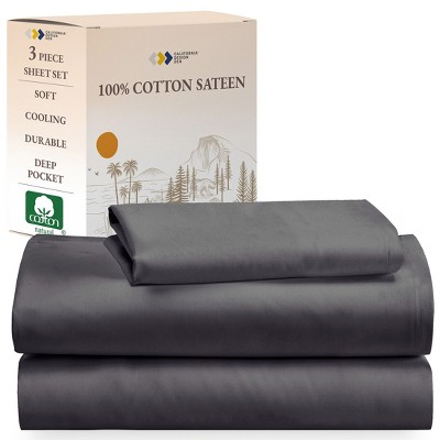Soft 100% Cotton Sheets Set - Cooling Durable Sateen, Deep Pocket - by California Design Den