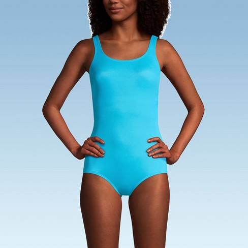 Lands End Women s Petite Tugless One Piece Swimsuit 12 Turquoise Target