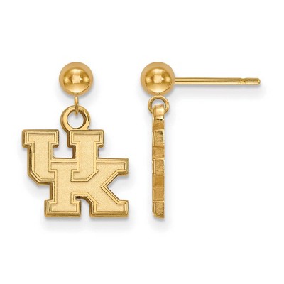 Black Bow Jewelry 14k Yellow Gold Kentucky Wildcats NCAA Dangle Earrings