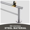 WOWOW 36 in. Wall Mounted Towel Bar in Matte Black, Stainless Steel Double Towel Holder - 4 of 4