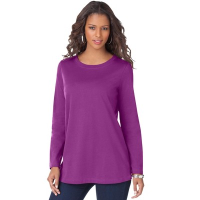 Roaman's Women's Plus Size Long Sleeve Crewneck Ultimate Tee