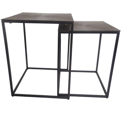 Noble House Garnet Metal Nesting Table - Square