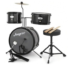 Coucheta 3-Piece Junior Drum Sets - Beginner Kits with Snare, Cymbal, Sticks & Seat - for Kids and Beginners - 1 of 4