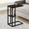 FONTOI End Tables C-shaped with Storage Drawer, Space Saving, Modern Contemporary Side Table for Accent Furniture, Brown, 26"*12"*5" - 3 of 4