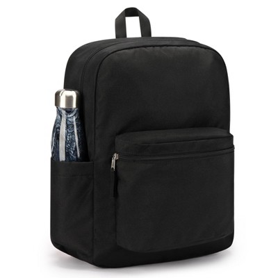 Black Backpack for School Work Travel: Lightweight Bookbag for Girls and Boys - Water Resistant Backpacks for Men and Women