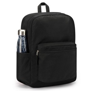 Black Backpack for School Work Travel: Lightweight Bookbag for Girls and Boys - Water Resistant Backpacks for Men and Women - 1 of 4