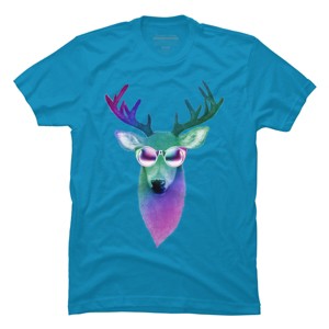 Men's Design By Humans Disco Stag By iamkeelin T-Shirt - 1 of 3
