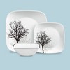 Corelle 12pc Vitrelle Timber Shadows Dinnerware Set: Botanical Tree Pattern, Service for 4, Includes Plates & Bowls - 3 of 4