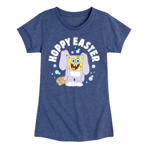 Girls' - SpongeBob Squarepants - Hoppy Easter Fitted Short Sleeve Graphic T-Shirt - 1 of 4