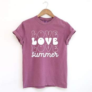 Simply Sage Market Women's Love Summer Stacked Short Sleeve Garment Dyed Tee
