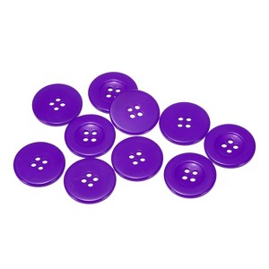 Unique Bargains Resin Snap Fastener Round Flat 4-Hole Sewing Buttons 10 Pcs - 1 of 4