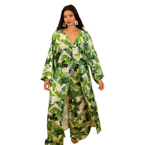 Rebdolls Women's Maryam Abstract Print Longline Button Top : Target