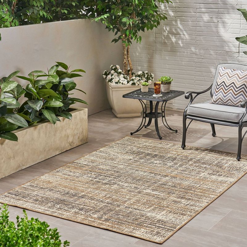 Cortez Contemporary Outdoor Rug Gray/Beige - Christopher Knight Home, 4 of 7
