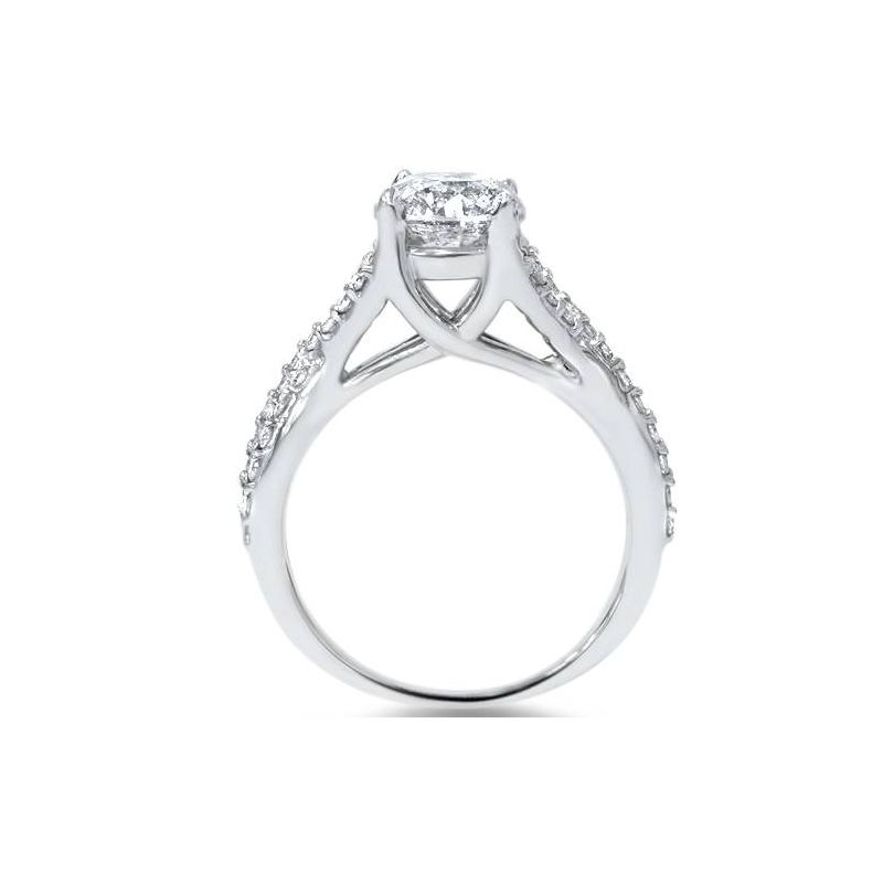 Pompeii3 2 1/2ct Moissanite & Diamond Infinity Engagement Ring in White Gold, 3 of 6