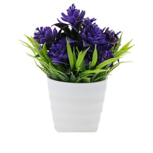 Unique Bargains Artificial Plants Spring Grass with Lotus Flowers Plastic 2.68"x2.68"x6.3" 1 Pc - 1 of 4