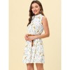 INSPIRE CHIC Women's Floral Sleeveless Half Placket Mini Belted Summer Dress - 2 of 4