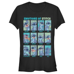 Juniors Womens Lilo & Stitch Emotions Of Experiment 626 T-Shirt - 1 of 4