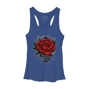 Women's Design By Humans Rugged Rose By Adamzworld Racerback Tank Top - 1 of 3