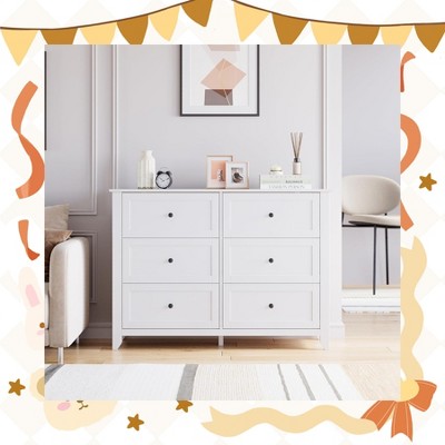Garvee Modern 6 Chest of Drawer Dresser – Stylish Wood Organizer with Deep Drawers and Nickel Round Handles for Ample Storage in Bedroom