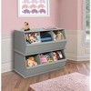 Badger Basket Three Bin Stackable Storage Cubby Gray - 4 of 4