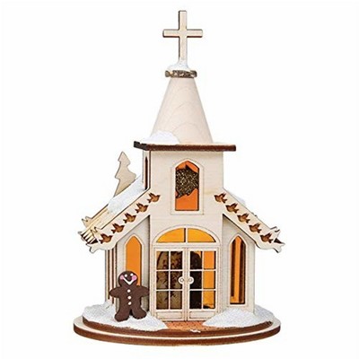 Old World Christmas Wooden Wedding Chapel Ornament
