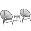 3 Piece Patio Bistro Set,Tempered Glass Side Table - All-Weather PE Wicker Rattan, Small Space Balcony/Garden/Patio Furniture Set - 3 of 4