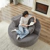 Grungis Round Corduroy Sponge Single Sofa with Back Cushion & Pillows,Fluffy Modern Sleeper Chair for Living Room & Bedroom - 4 of 4
