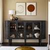 Farmhouse Sideboard Cabinet with Storage, Wood Buffet Cabinet with Glass Doors and Adjustable Shelves for Kitchen - Leovsnove - 2 of 4