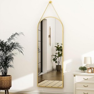 Beautyolove 48"L x 16"W Arched Mirror with Hanging Leather Strap Full - 1 of 4