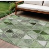 Green And Fern Green Geometric Washable Indoor Outdoor Area Rug - 2 of 4