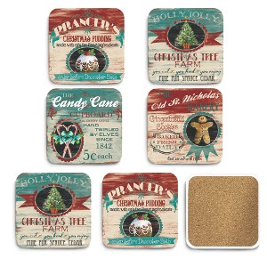 Courtside Market Christmas Market 4x4 6-Piece Coaster Set - 1 of 2