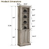 SinCiDo 72" Tall Farmhouse Storage Bookcase, 4-Tier Open Adjustable Shelves & 2 Doors, Wooden Bookshelf Organizer for Home Office - 2 of 4