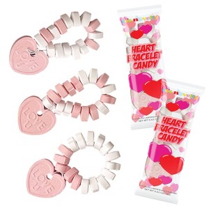 4E's Novelty 30 Packs Heart Candy Bracelet, Valentine Candies Bracelets Individually Wrapped Bulk, Valentines Candies for Kids Classroom Exchange - 1 of 4