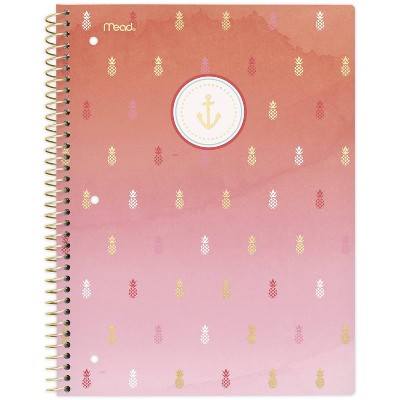 Spiral Notebook 1 Subject College Ruled Sail Away Pineapple - Mead