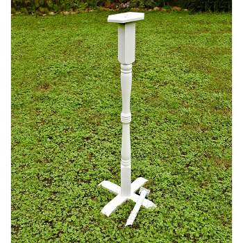 Plow & Hearth - Kiln-Dried Hardwood Birdhouse Pedestal, White