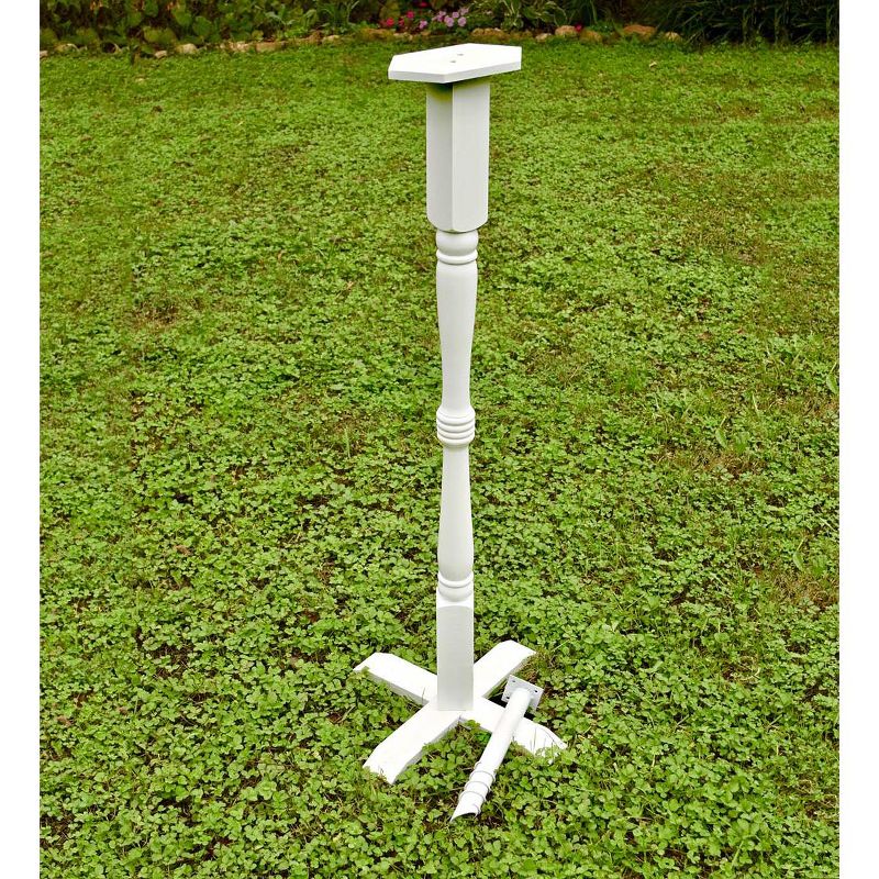 Plow & Hearth - Kiln-Dried Hardwood Birdhouse Pedestal, White, 1 of 2