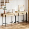 Console Table Rattan Sofa Table with Drawer - 3 of 4