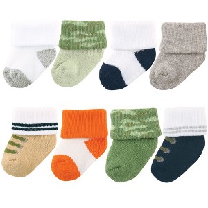 Luvable Friends Baby Boys Newborn and Baby Terry Socks, Camo - 1 of 1